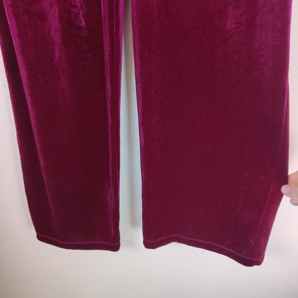 Anthropologie Maison d' Amelie Red Velvet Pull On High Rise Lounge Pants Small - Picture 5 of 12